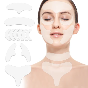 16pcs Reusable Silicone Patches Anti Rimpel Pads Silicone Wrinkle Removal Sticker Face Forehead Neck Eye Sticker Skin Care Patch 1