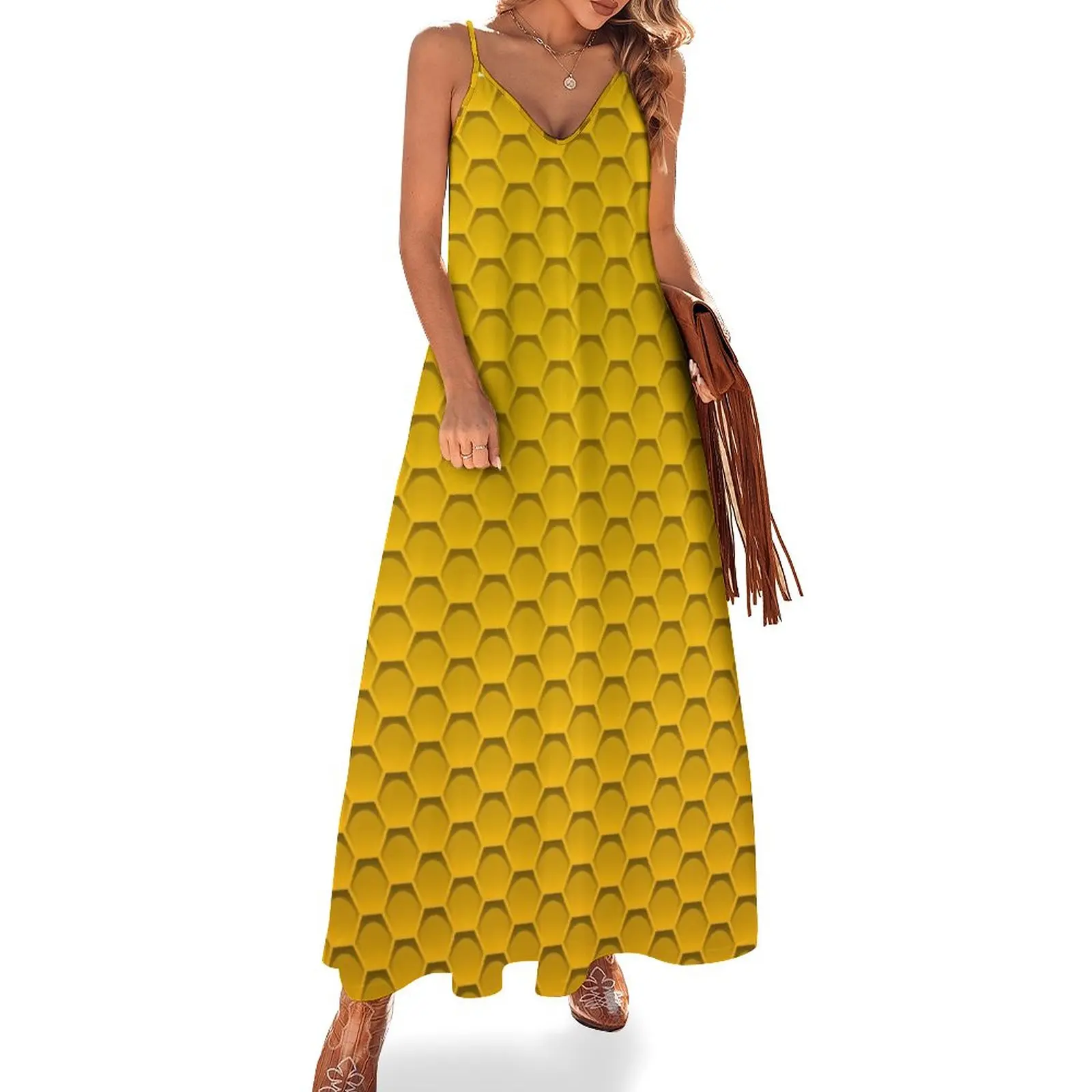 

Honeycomb Pattern - Great for Bee Halloween Costume Sleeveless Dress summer clothes for women dresses summer party dresses woman
