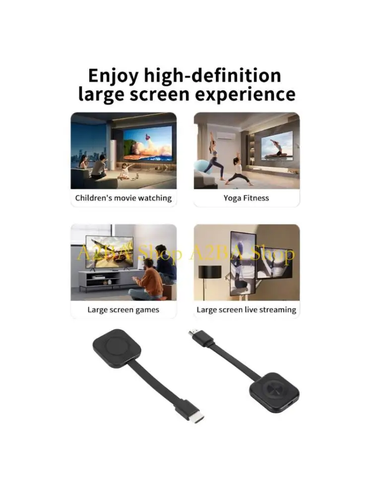텔레비전 용 A2BA 전화 화면 미러링 어댑터 2.4G 전송 풍경 초상화 스위칭..