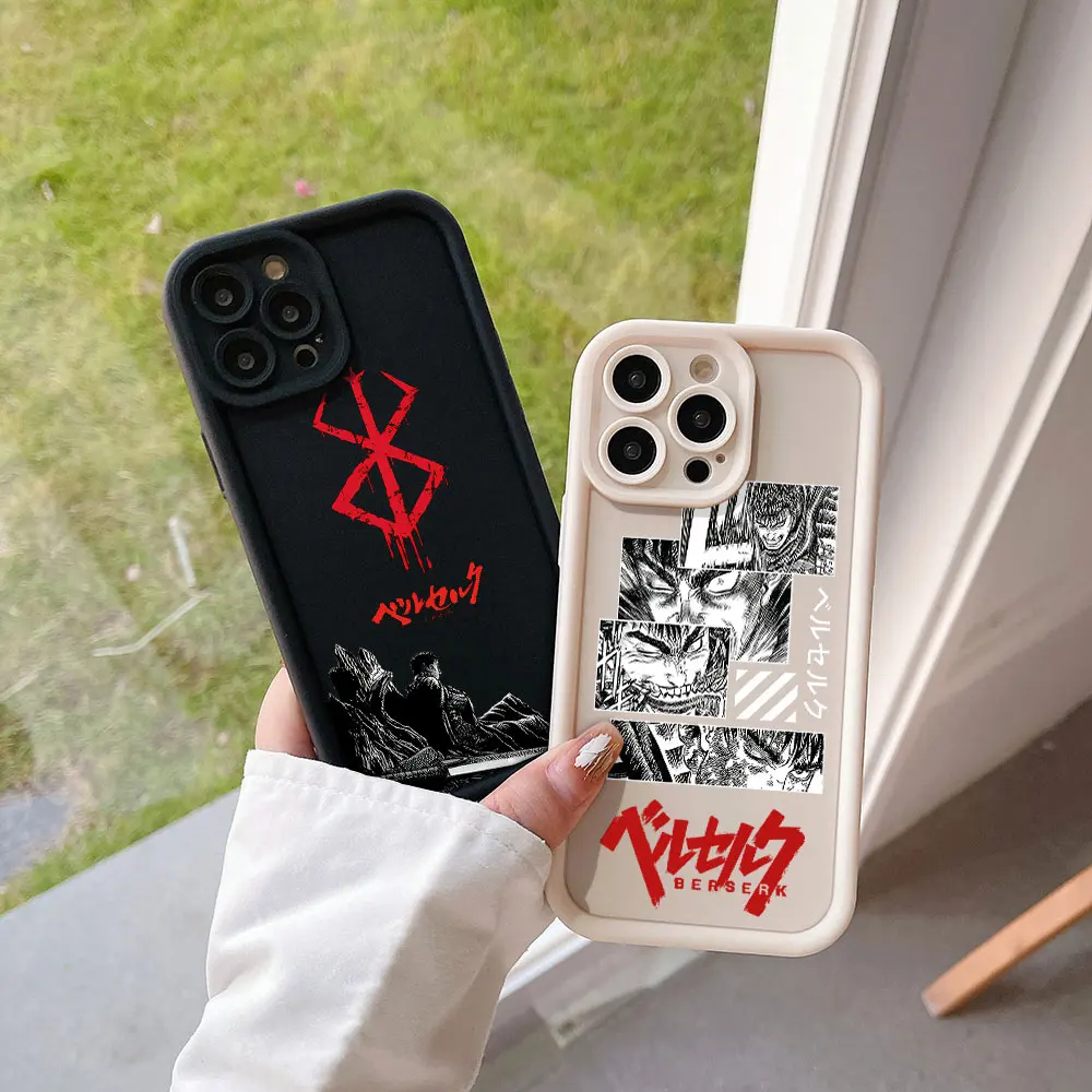 Anime Berserk Camera Protection Case For iPhone 15 14 13 12 11 Pro Max Mini XR XS X 7 8 Plus SE20 Soft TPU Back Cover Funda