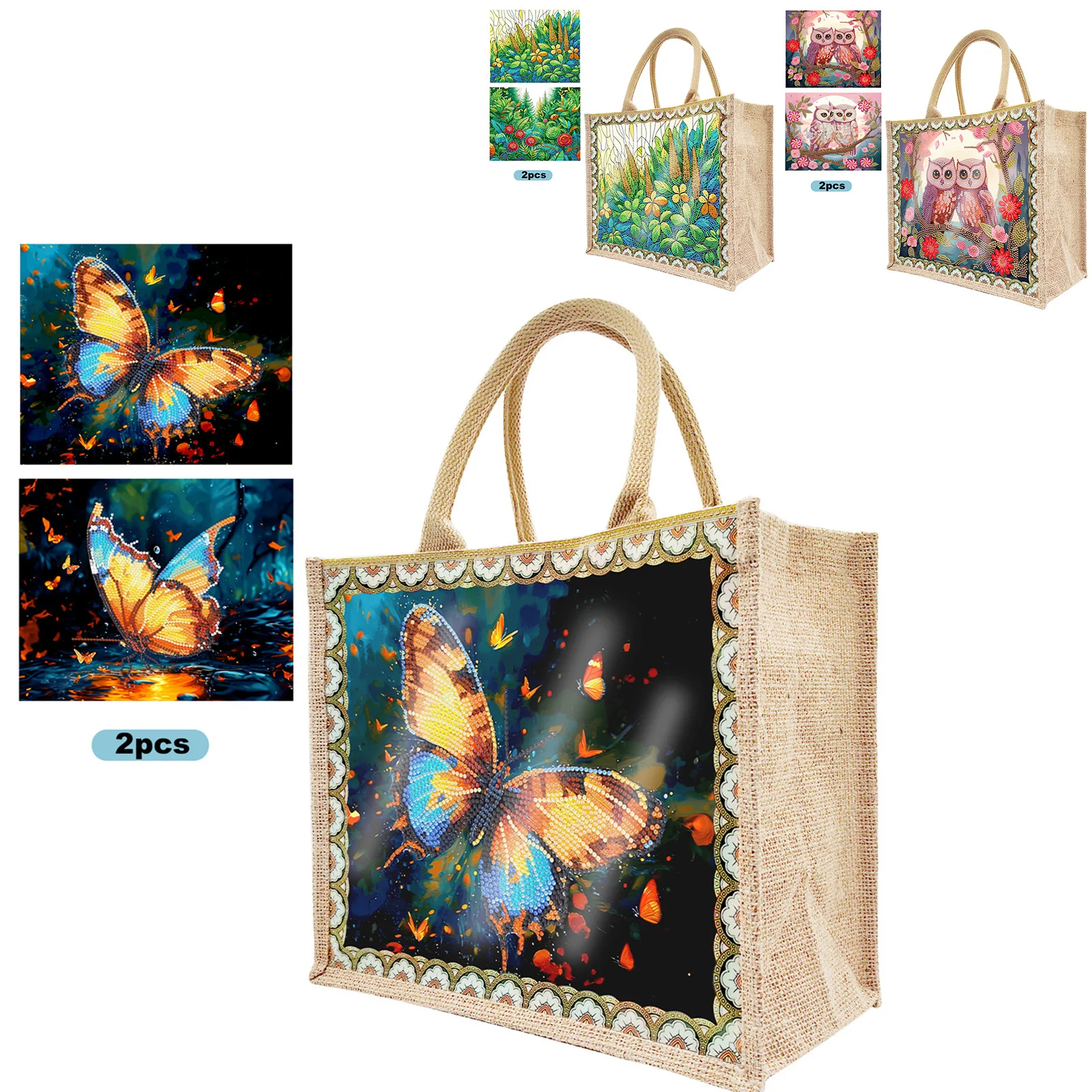 

Экологически чистая сумка «сделай сам», сумка для покупок с алмазной росписью, прошитая сумка с мозаичной вышивкой, подарок для друзей на день рождения