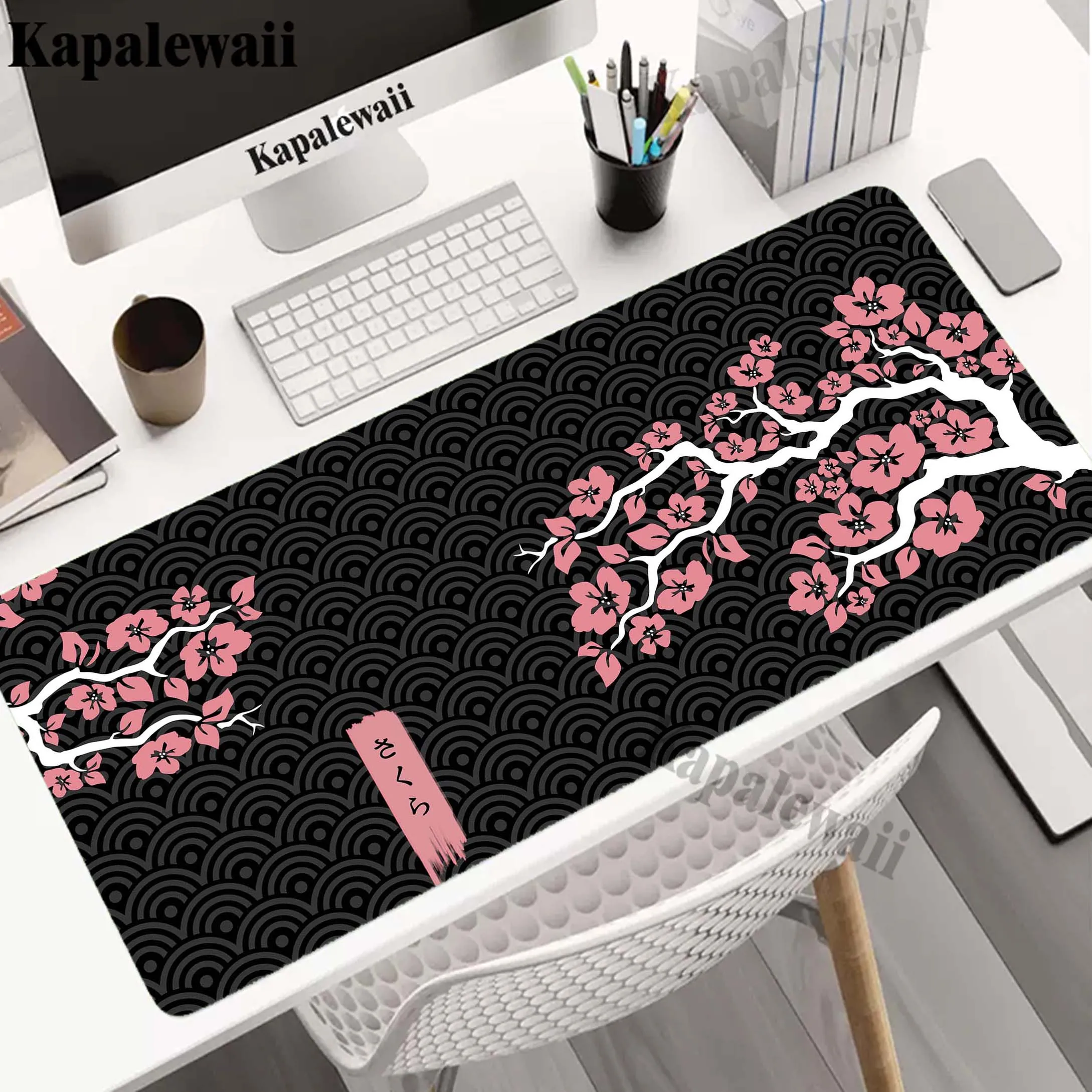 

Sakura Pink Gamer Mouse Pad Mousepads Locking Edge Mouse Mat Gaming Mousepad Keyboard Pads 90x40cm Anti-slip Pad Tapis De Souris