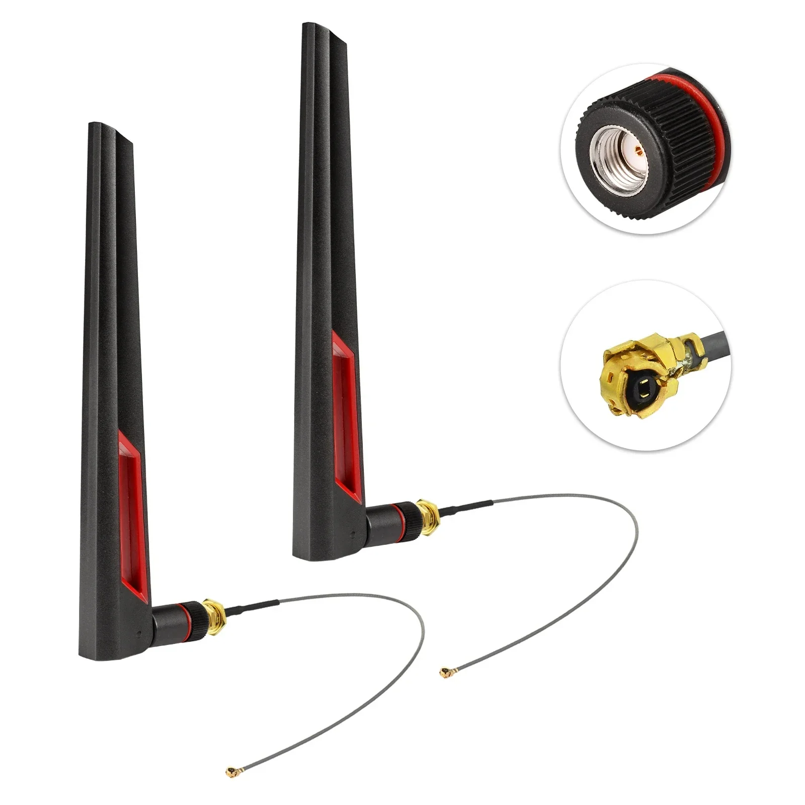 2 Pack 12dBi Dual Band WiFi Antenna 2.4G 5.8G RP SMA Universal Male Aerial for ASUS AC68U AC88U Router Wireless Card Amplifier