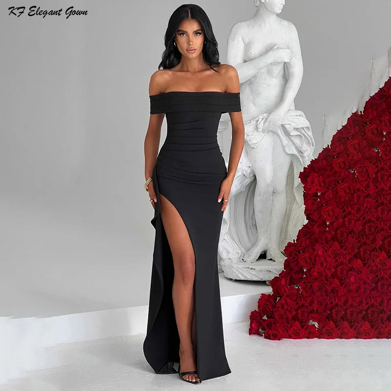 

Sexy One Shoulder Split Dress New Style Elegant Slim Fit Women's Long Elegant Slim Fitting Dress and Long Skirt for Women