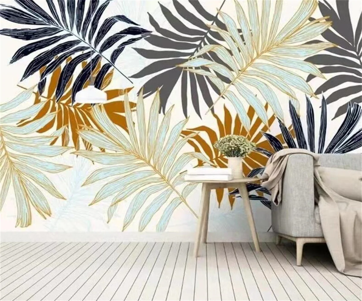 custom Modern 3d Wallpaper tropical plant leaves TV Bedroom Living Room Decorative Paintings 3d wallpaper papel tapiz plants for the people a modern guide to plant medicine