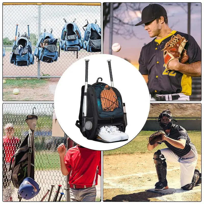 Baseball Bag Youth Boys Baseball Bag Baseball Backpack With Shoe Compartment Large Capacity Youth Baseball Backpack Baseball Bat