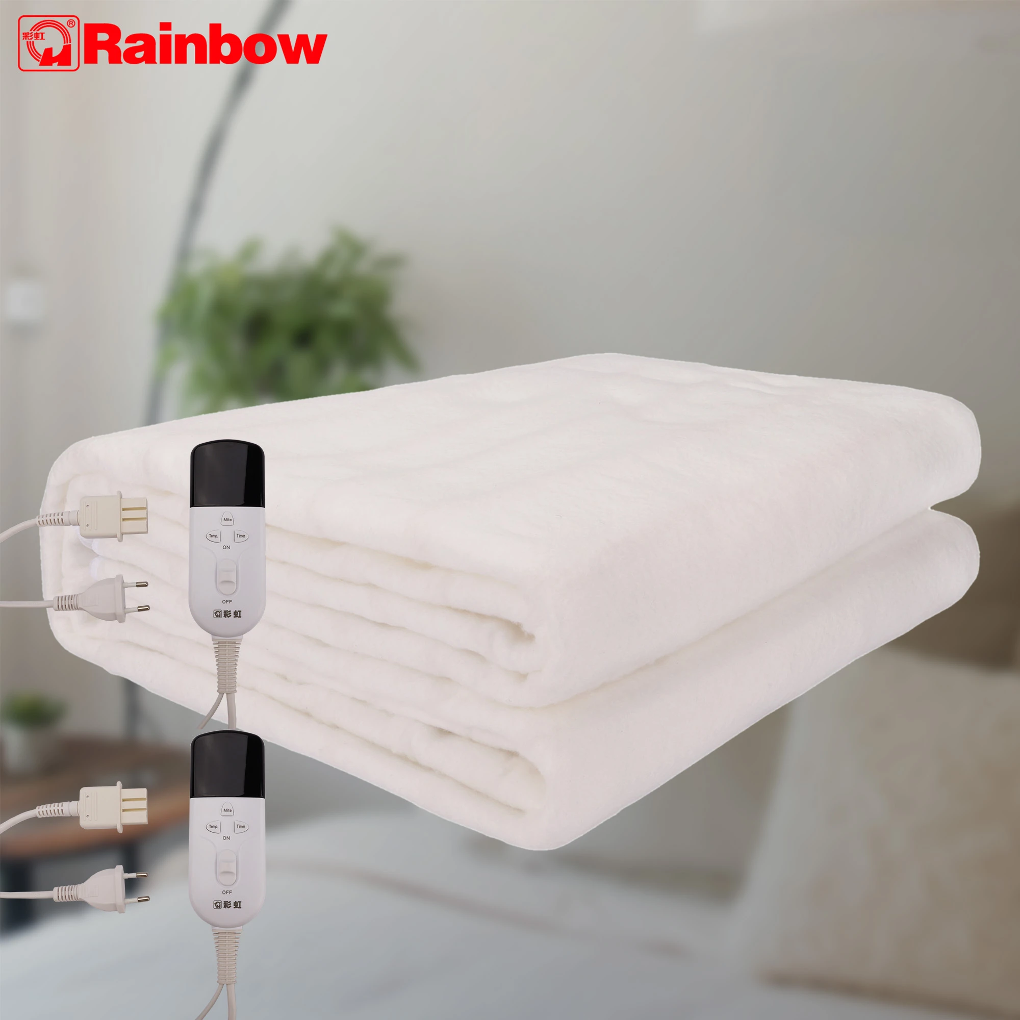 Rainbow Double Electric Blanket + Fitted Sheet Washable Detachable Soft
