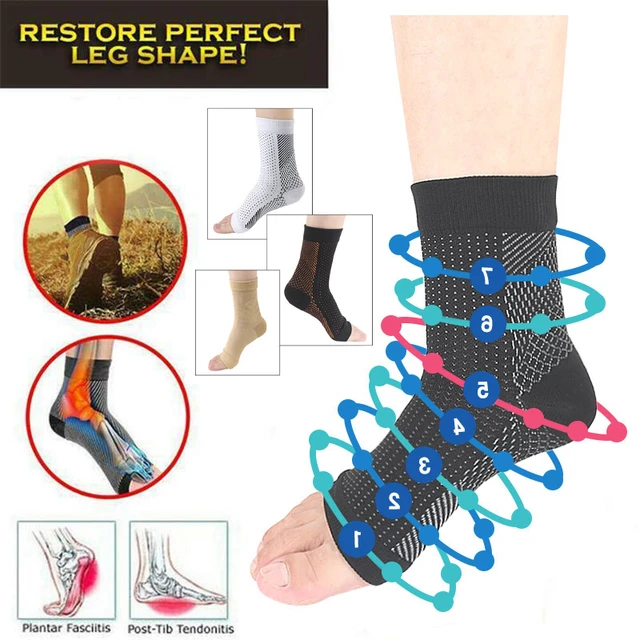 1Pair Copper Compression Recovery Foot Sleeves Men Women Plantar Fasciitis  Socks - Arch Pain,Swelling & Heel Spurs Ankle Sleeve - AliExpress