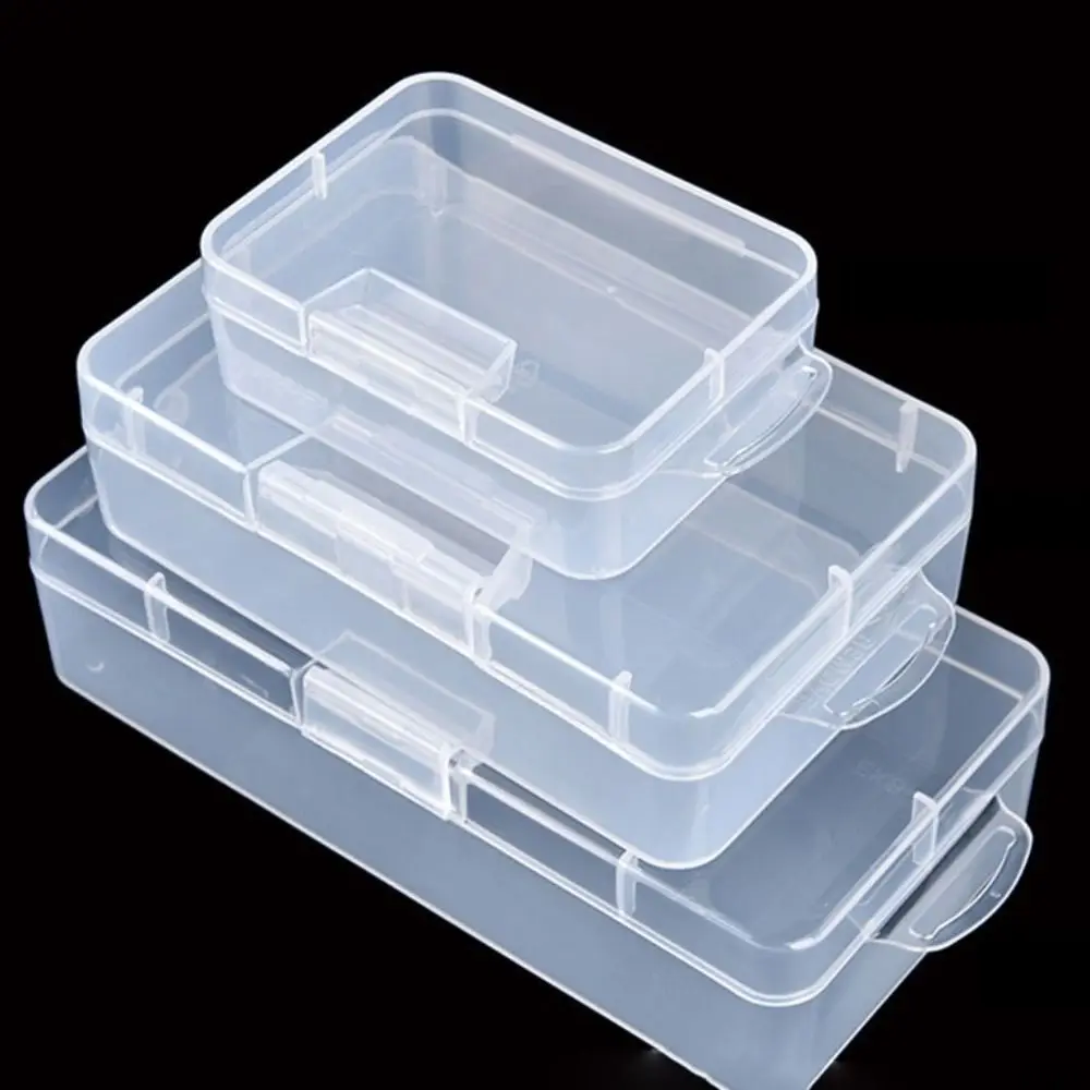 

Plastic Transparent Storage Box New Square 4 Sizes Small Items Case Transparent Jewelry Beads Container Packing Boxes