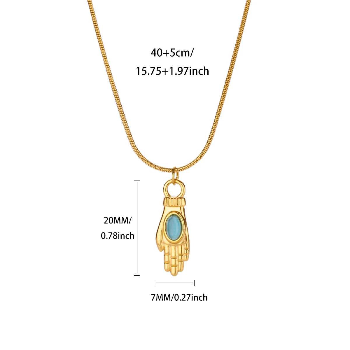 Stainless Steel Opal Hand Necklaces For Women