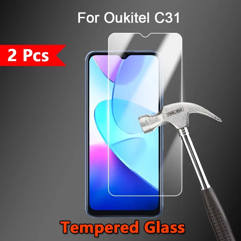

5Pcs Screen Protector For Oukitel C31 6.517" HD Ultra Slim Clear Anti-Scratch 2.5D 9H Tough Tempered Glass Protective Film