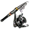 1.8-3.6m Carbon Fiber Fishing Rod And Reel Combo Super Hard Telescopic Fishing Pole Spinning Reel Kit Max Resistance 3-8kg Pesca 1