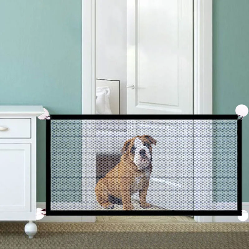 Foldable Dog Fences Net Pet Dog Isolation Fence Indoor Dog Gate Puppy Safety Fence Dog Gate for House Doorway Stairs