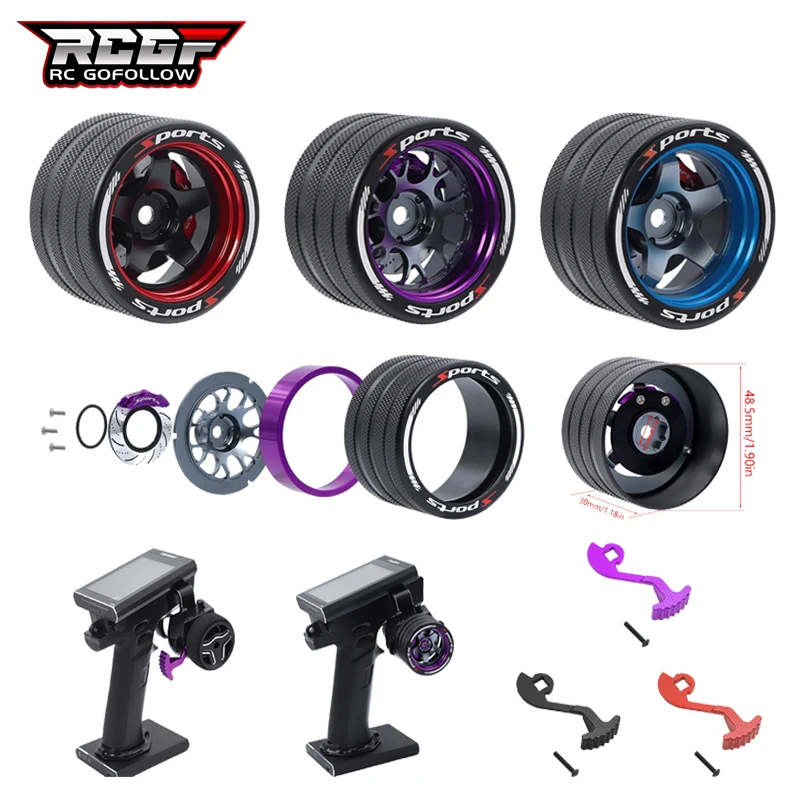 Rcgogow Volantino In Metallo Per Sanwa Mt4/Mt5/M12/M17 Futaba 4Px/7Px/10Px Flysky Nb4 Ko Ex Next Wfly X9 Strumenti Del Volante