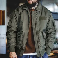 Maden Mens CWU-45P Bomber Jackets Autumn and Winter Windproof Thickened Coat Orange Lining High-density Waterproof Fabric Jacket 1