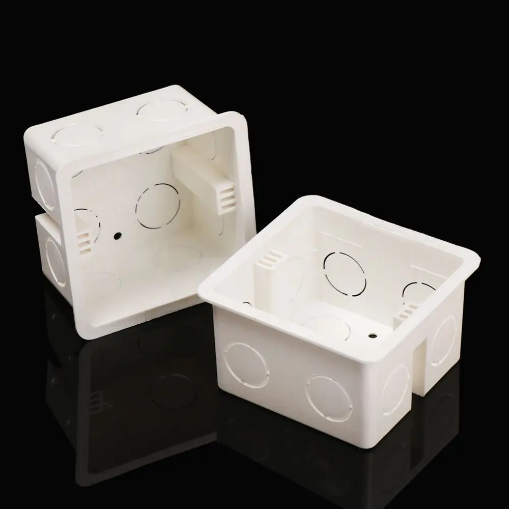 Home Equiments Light Touch PVC Plastic Wall Mounting Box Junction Concealed Bottom Switch Cassette switch box