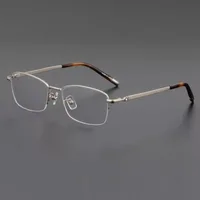 Высококачественная оправа для очков в полуоправе из чистого титана Мужская индивидуальная противотуманная пленка для близорукости и дальнозоркости