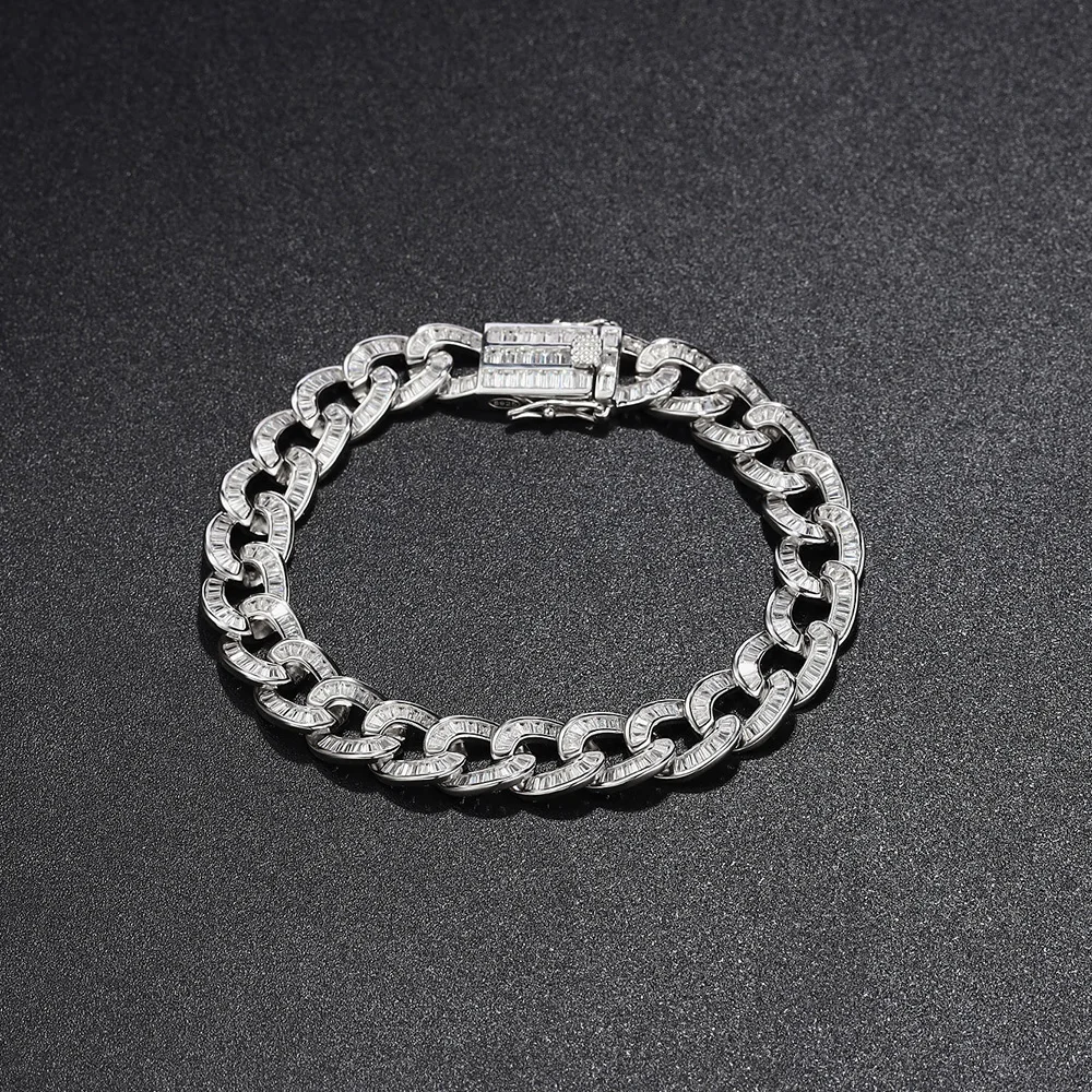    ũ ü 15-22 CM  Pave Full T-Square Zircon Hip Hop Rock Fine Jewelry For Men Women