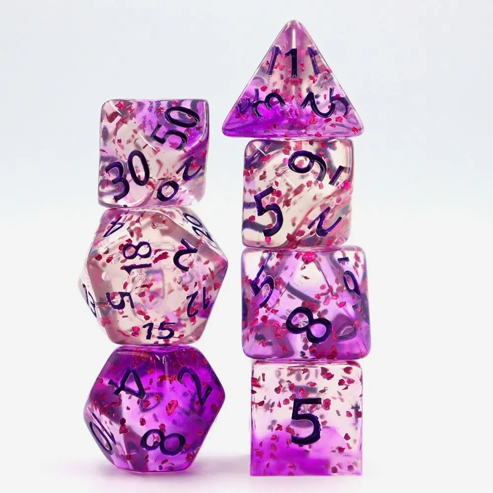 7Pcs/set Multifaceted Digital Dice Set Acrylic Table Game Opaque Polyhedral Dices for DND Dice Tabletop Role-Playing Game