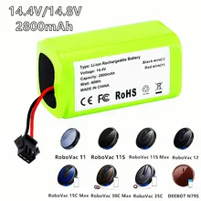 

14.4V 2800mAh Li-ion battery for Cecotec Conga Excellence 950 1092 Ecovacs Deebot DN621 601/605 Eufy RoboVac 35C Panda i7 V710