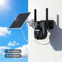 Caméra de surveillance extérieure SZSINOCAM EU 4G à énergie solaire, détection humaine, vision nocturne, caméra de sécurité noire 2