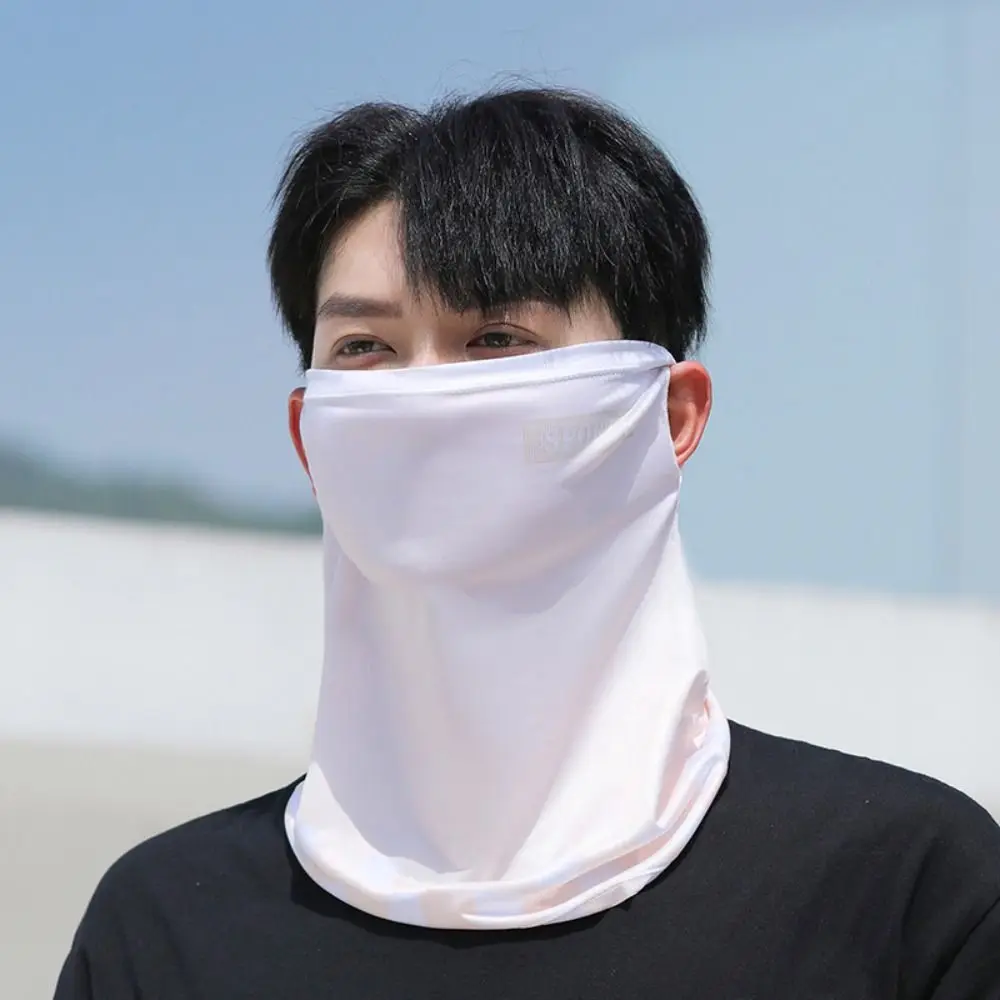 

Letter Summer Sunscreen Face Veil Stripe Anti-UV Ice Silk Neckline Face Gini Mask Plaid Outdoor Veil Fishing Face Shield Veil