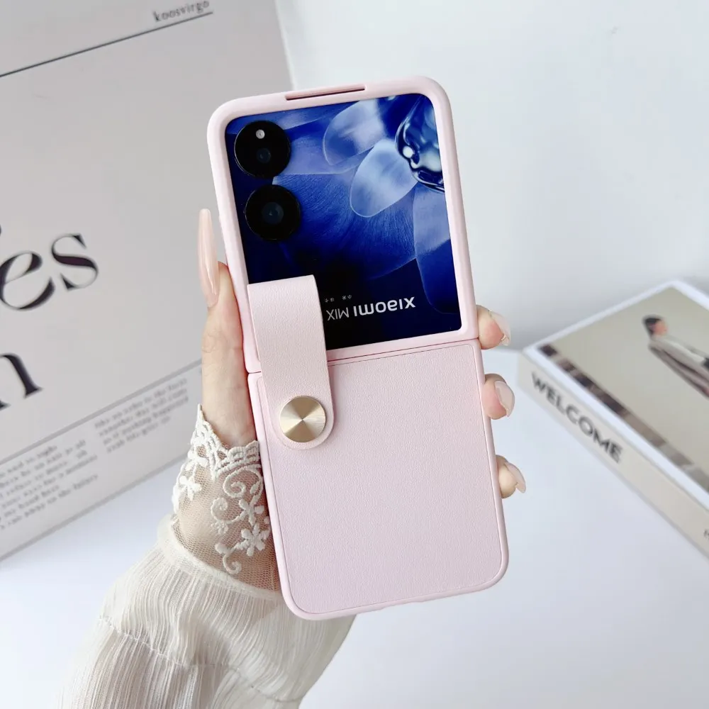 Xiaomi MIX Flip Faux Leather Shockproof Case with Strap - Skin-Friendly Folding Hard Back Cover