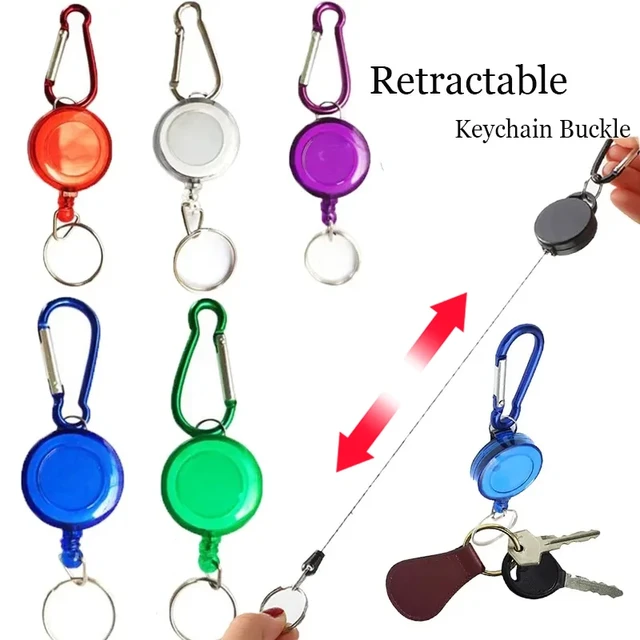 1/2pcs Colorful Retractable Pull Keychain Badge Reel ID Lanyard