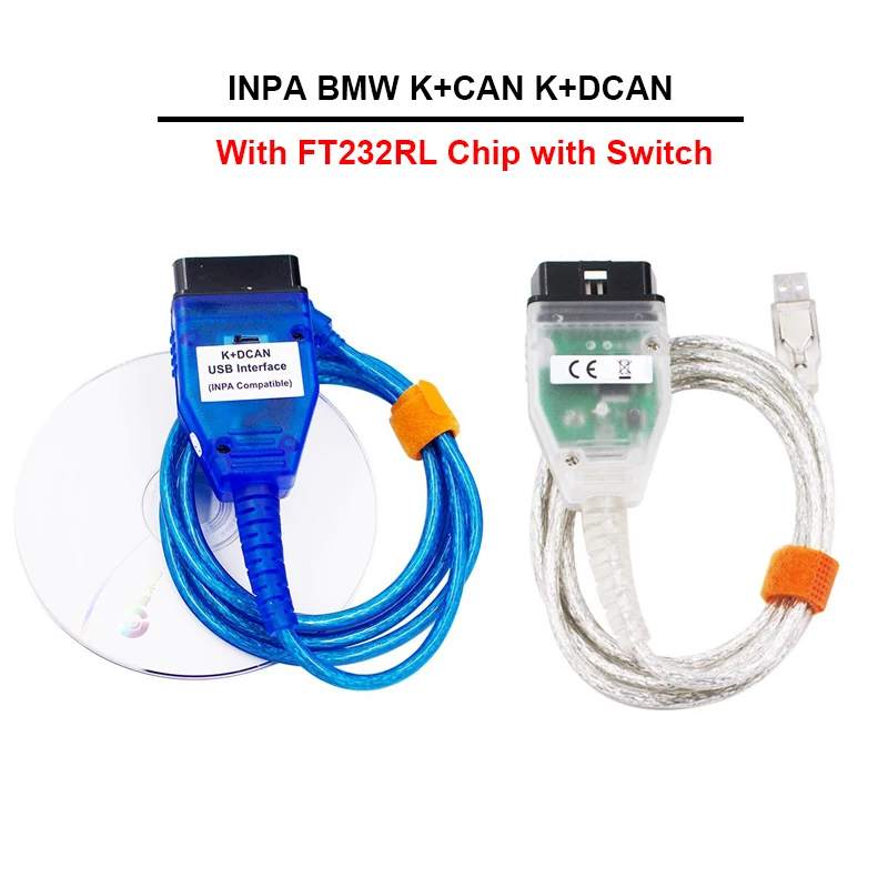 Interfaccia Usb Obd2 Per Bmw Inpa/Ediabas K + Dcan Obd2 Scanner Ft232Rl Programma Driver Portatile Strumento Diagnostico Codice Connettore Auto