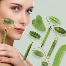 

Face Massager Roller Gua sha Jade Store Scraper Roller massage For Facial Gouache Lift Body Slimming Guasha Neck Skin Care Tools