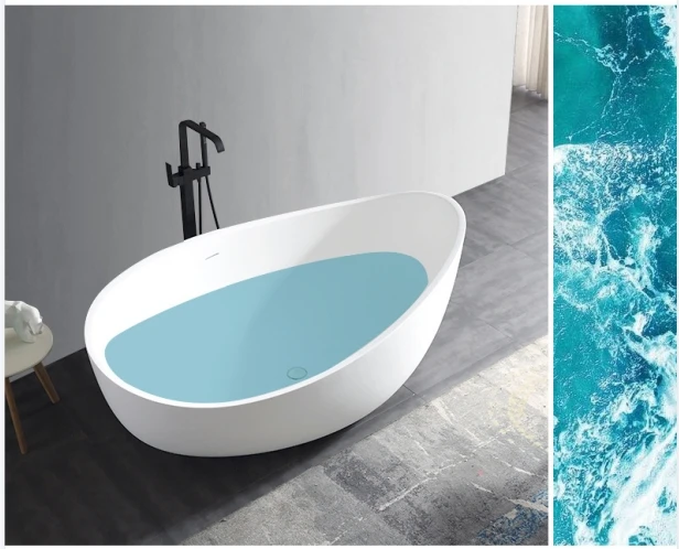 Acrylic Solid Surface Bathtub Comfortable matte solid surface bathtub Stone Resin bathtub 5