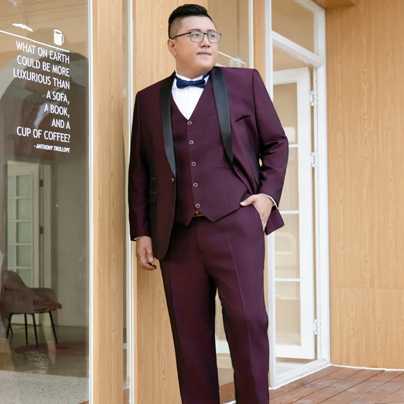 

LE332Groom wedding evening dress banquet host fat tuxedo size suit men plus fat plus size suit
