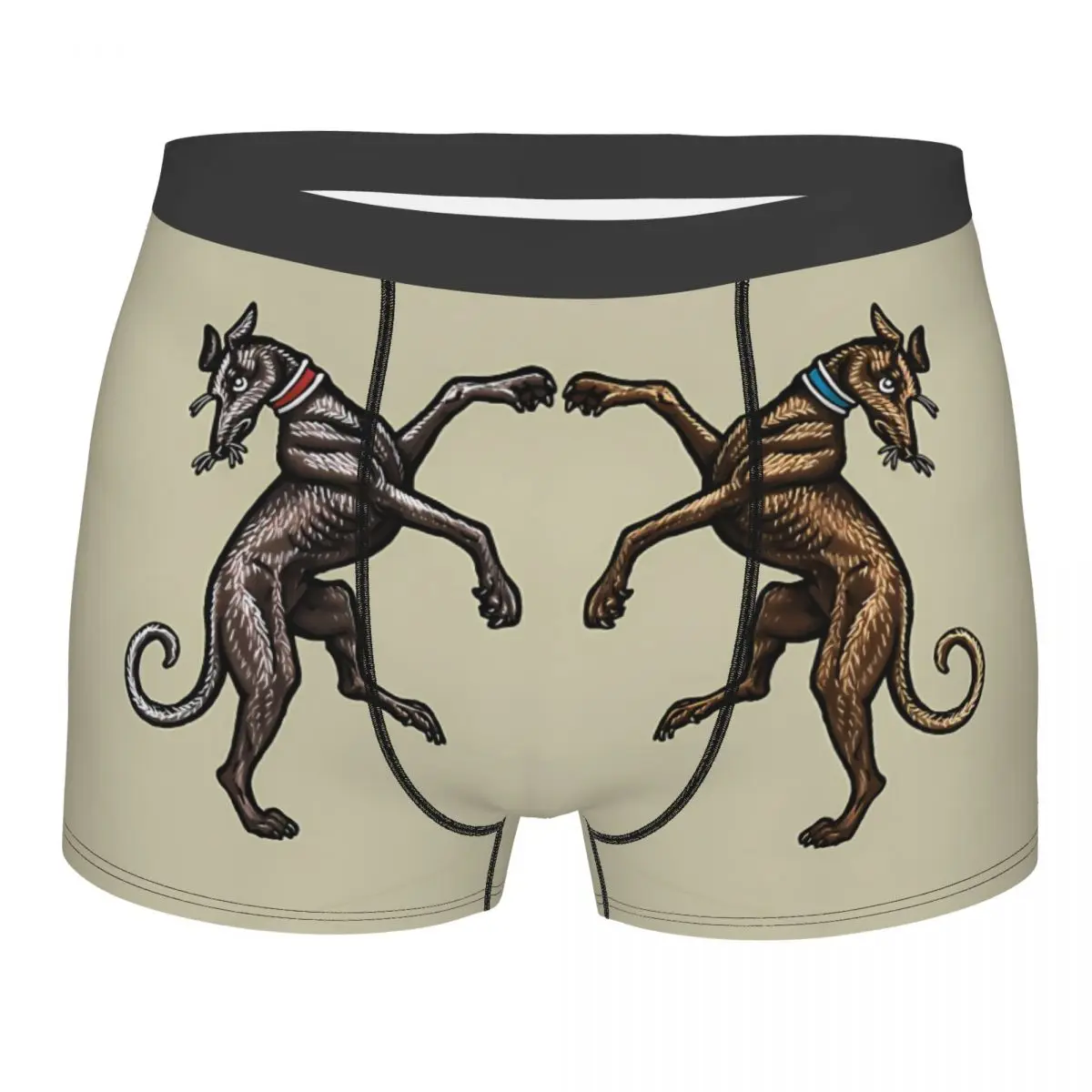 

Heraldic Hounds Man's Boxer Briefs Underwear Greyhound Dog Animal Pets Highly Breathable High Quality Birthday Gifts