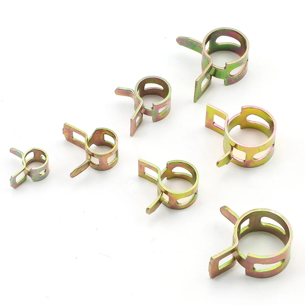 Fuel line Spring Clamp 6-15mm Spring Clip Fuel Oil Line Silicone Vacuum Hose Clamps Carbon Steel Zinc Plated Clip JUIDINTO 20pcs spring clip clamps,hose clamps,spring clamps