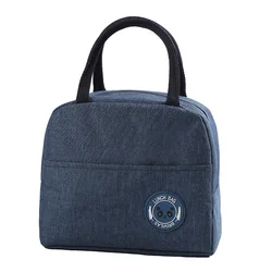 Compact Oxford Lunch Bag Insulated Cooler Pouch for Office and School (Tibetan blue)