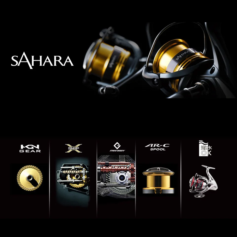 リール sahara SHIMANO Reel SAHARA Spinning Fishing Reel 4+1BB 5.0:1/6.2:1 Ratio