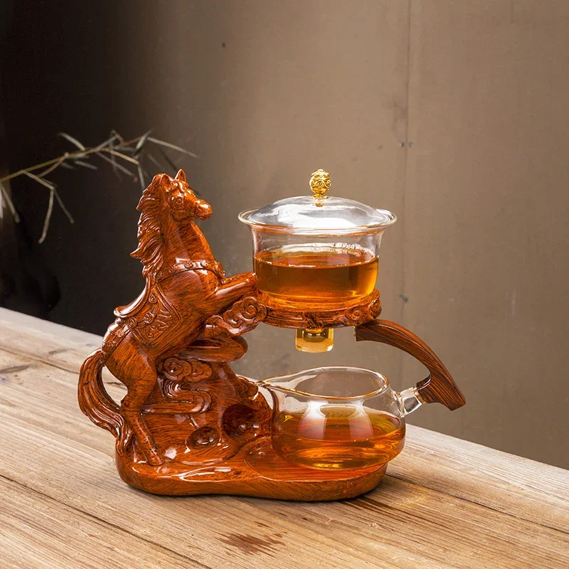 Automatic Teapot Tea Infuser Water Heat-resistant Kungfu Tea Drinking Creative GlassTea Set Magnetic Diversion