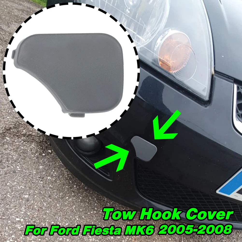 Front Bumper Cover Car Tow Hook For Ford Fiesta MK6 2005 2006 2007 2008 Towing Eye Cap 1x