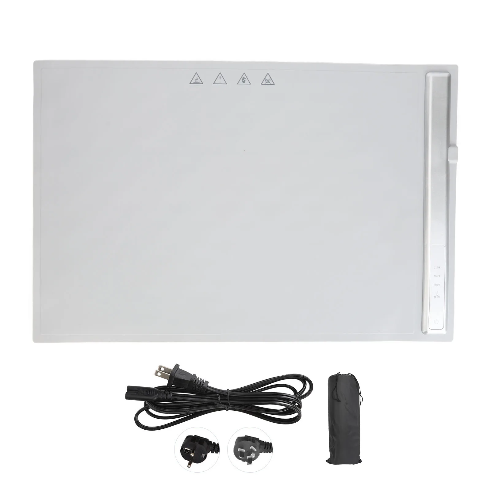 

Portable Heating Tray Grey Touch Control Flexible Food Warmer Foldable 15x23in Silicone 3 Temperature for Restaurants