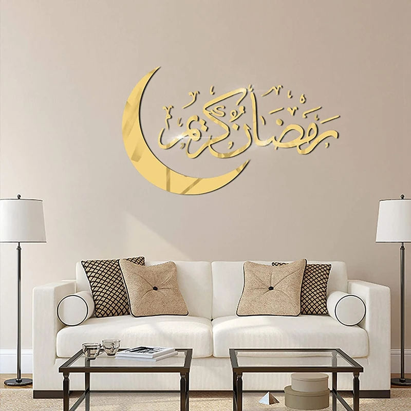 Eid Mubarak Moon Wall Stickers Ramadan Decorations for Home DIY Decal Islamic Ramadan Kareem Muslim Party Decor Eid Al Adh Gifts