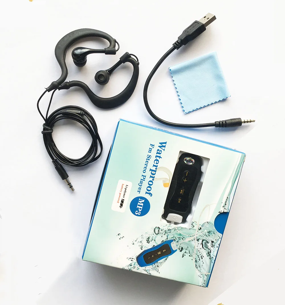Prova Impermeável Água Ipx8 Clipe Mp3 Player Rádio fm Som Estéreo 8g Natação Mergulho Surf Ciclismo Esporte Leitor de Música à - Image 4