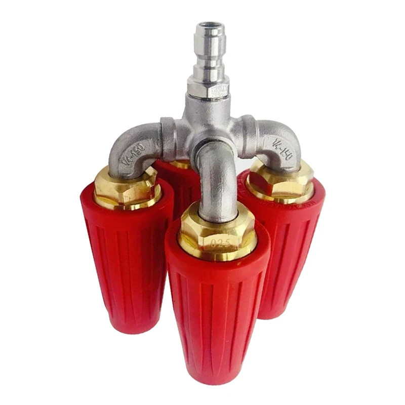 AT43-4-In-1 Turbine Nozzle Pressure Washer 2.0 Orifice Quadruple 360&deg; Swivel Turbine Nozzle 1/4Inch Quick Connector