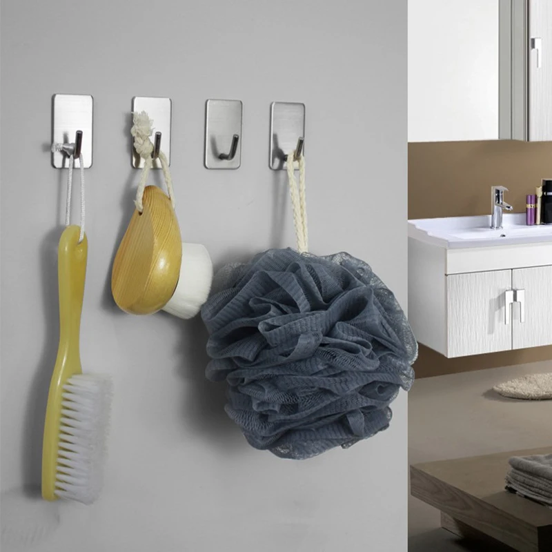 Wall Holder Multi Purpose Hooks Metal Hook Adhesive Wall Hook Kitchen Hooks Self Adhesive Hooks Bag Hook Wall Organizer Hook Wall Mount Hooks 1/5PCS