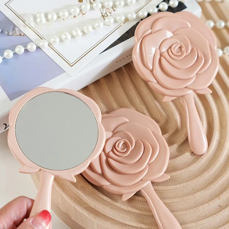 휴대용 여성용 장미 화장 거울 손 주머니 접이식 화장 거울 작은 다양한 모양의 뷰티 거울