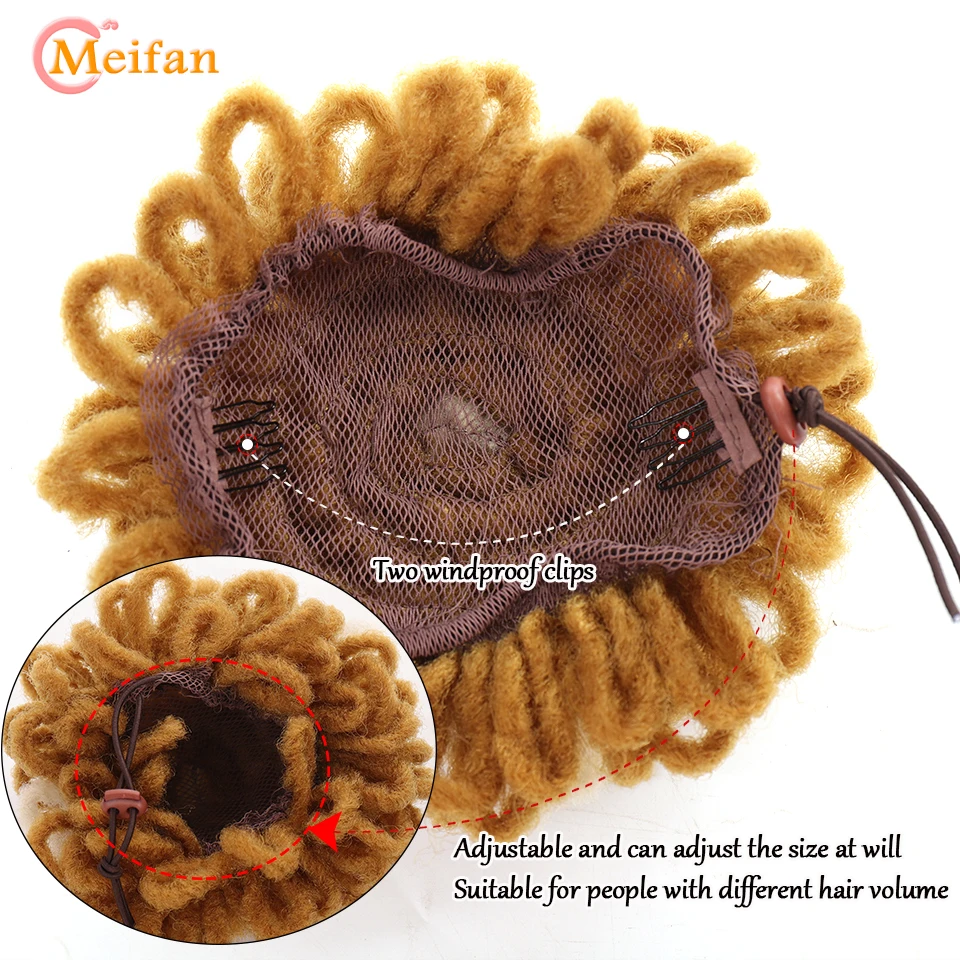 Meifan Synthetic Afro Kinky Curly Hairpieces Mohawk Ponytail Clip In Hair Extensions High Puff Afro Natural Ponytail With Bangs 15 Meifan Synthetic Afro Kinky Curly Hairpieces Mohawk Ponytail Clip In Hair Extensions High Puff Afro Natural Ponytail With Bangs