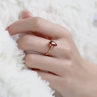 LAMOON Vintage Natural Garnet Rings For Women Natural Gemstone Luxury Wedding Engagement Ring 925 Sterling Silver Gold Plated 3
