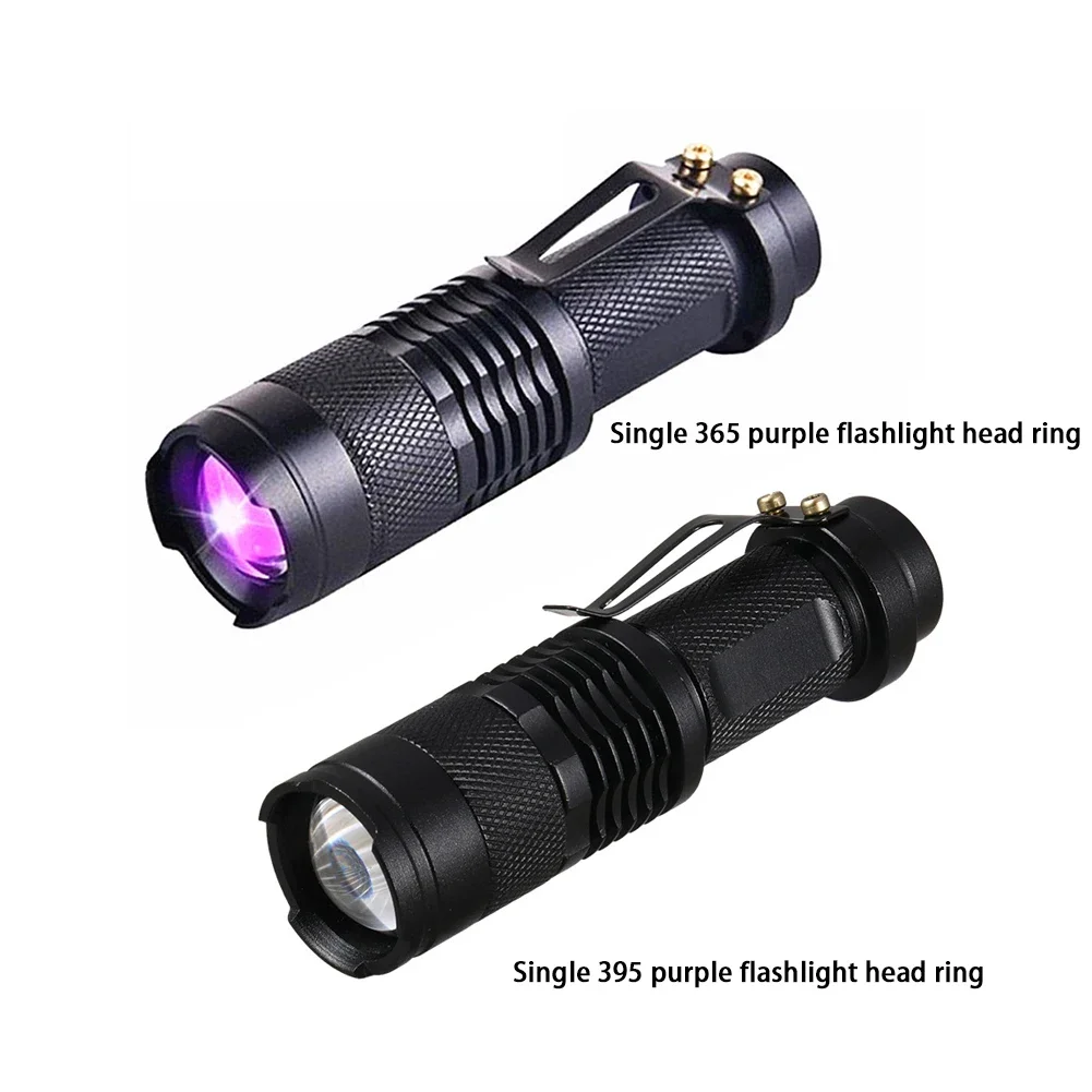 LED UV Lamp Flashlight Ultraviolet Torch Zoom Function Mini UV Black Light Pet Urine Stains Detector Scorpion Hunting