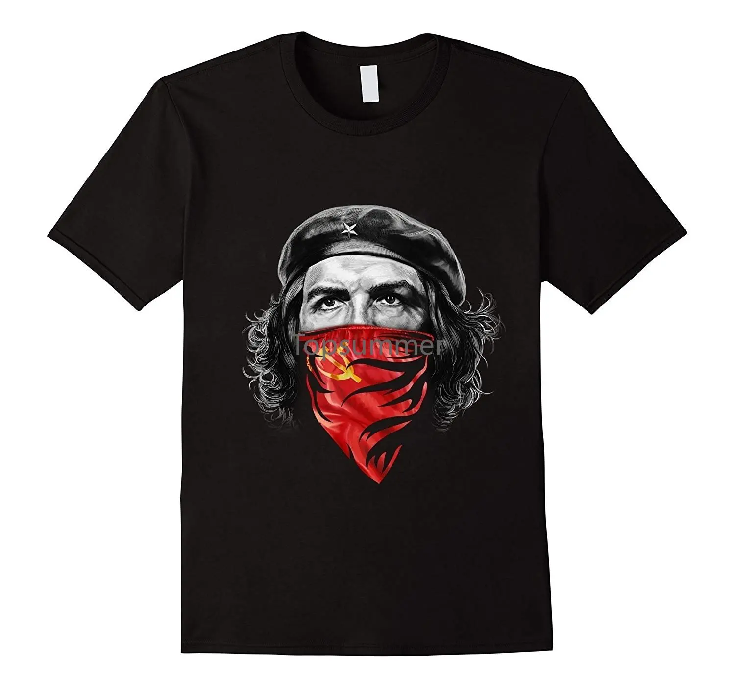 

Che Guevara W Soviet Hammer And Sickle Red Bandana Cotton T Shirt