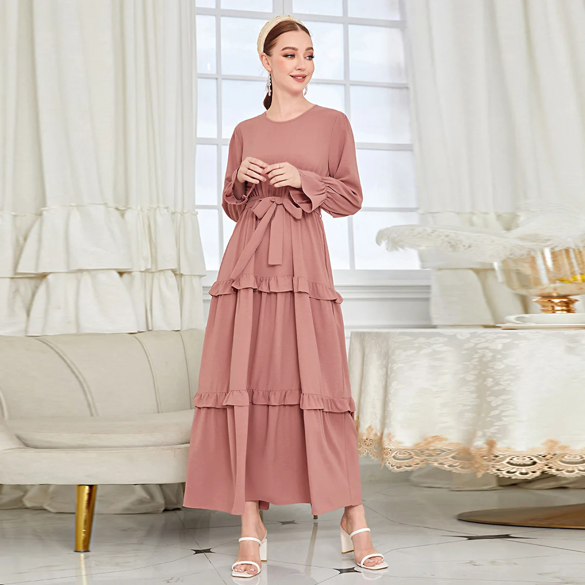 

Eid Muslim Women Loose Dress Abaya Party Dresses Ramadan Abayas Caftan Kaftan Elegant Vestidos Morocco Turkey Islam Casual