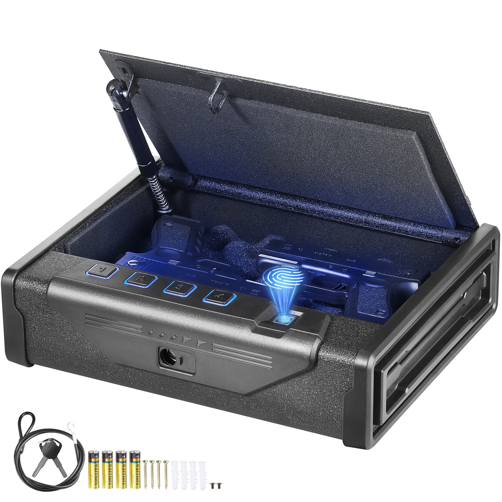 Steel Pistol Safe Box with Biometric Lock